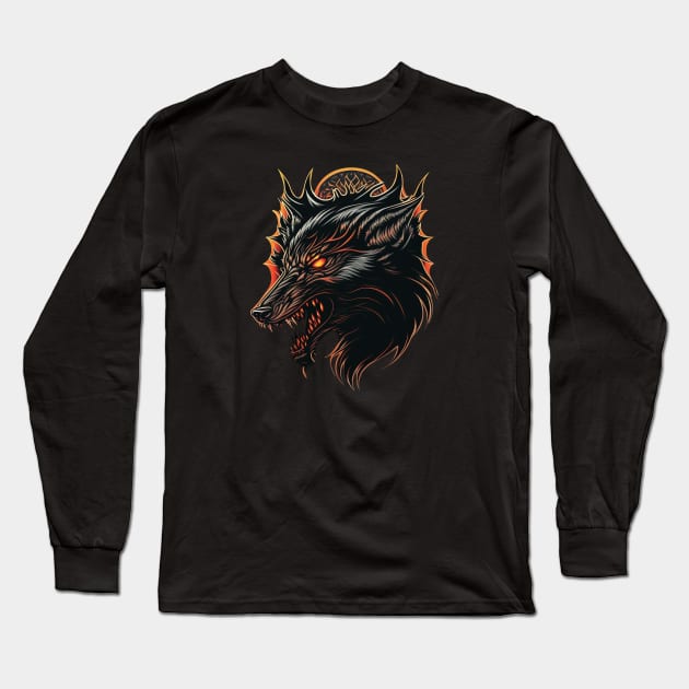 Fearless Fenrir Long Sleeve T-Shirt by Dandzo